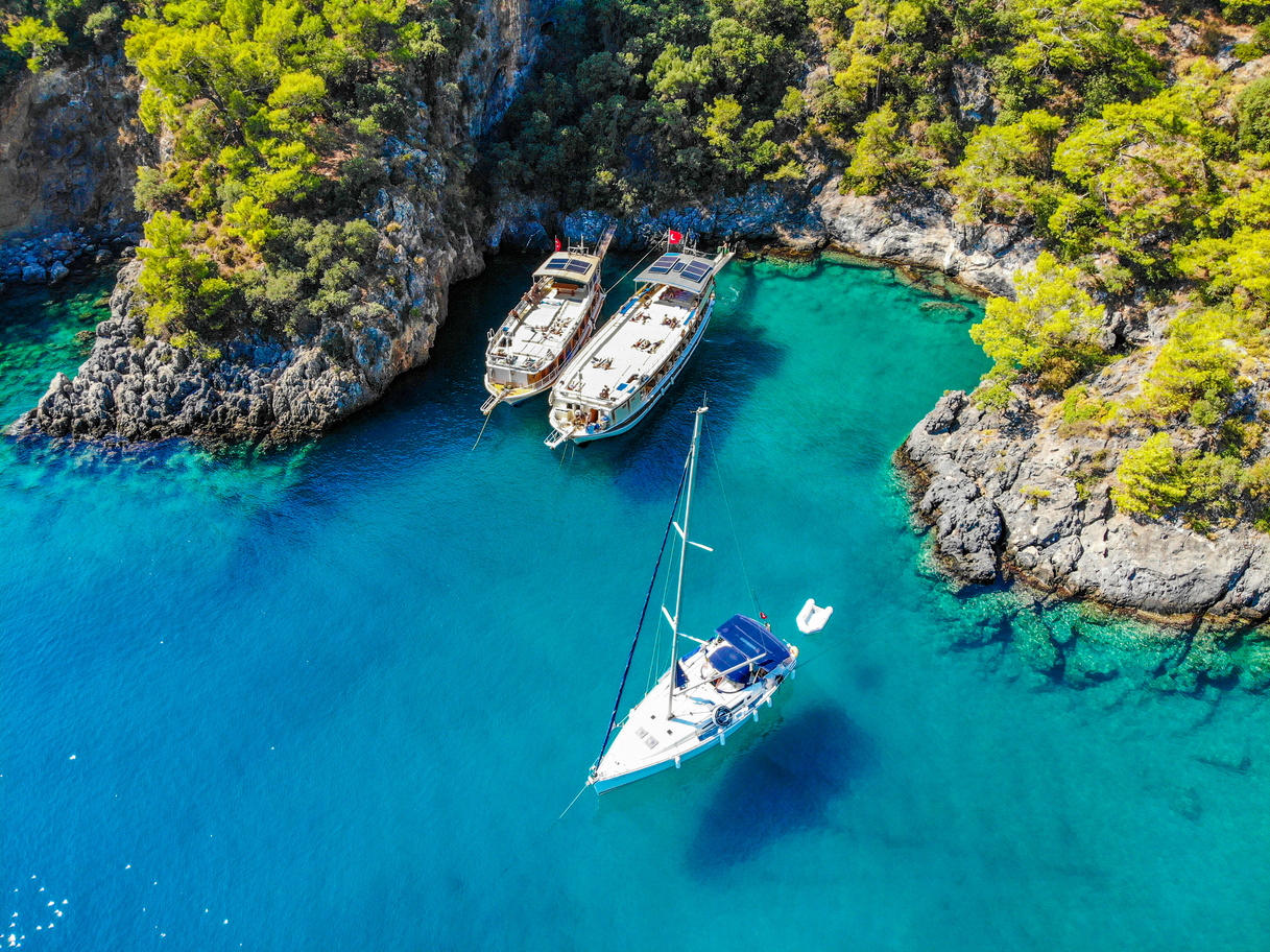 Daily boat trip. Sea tourism.